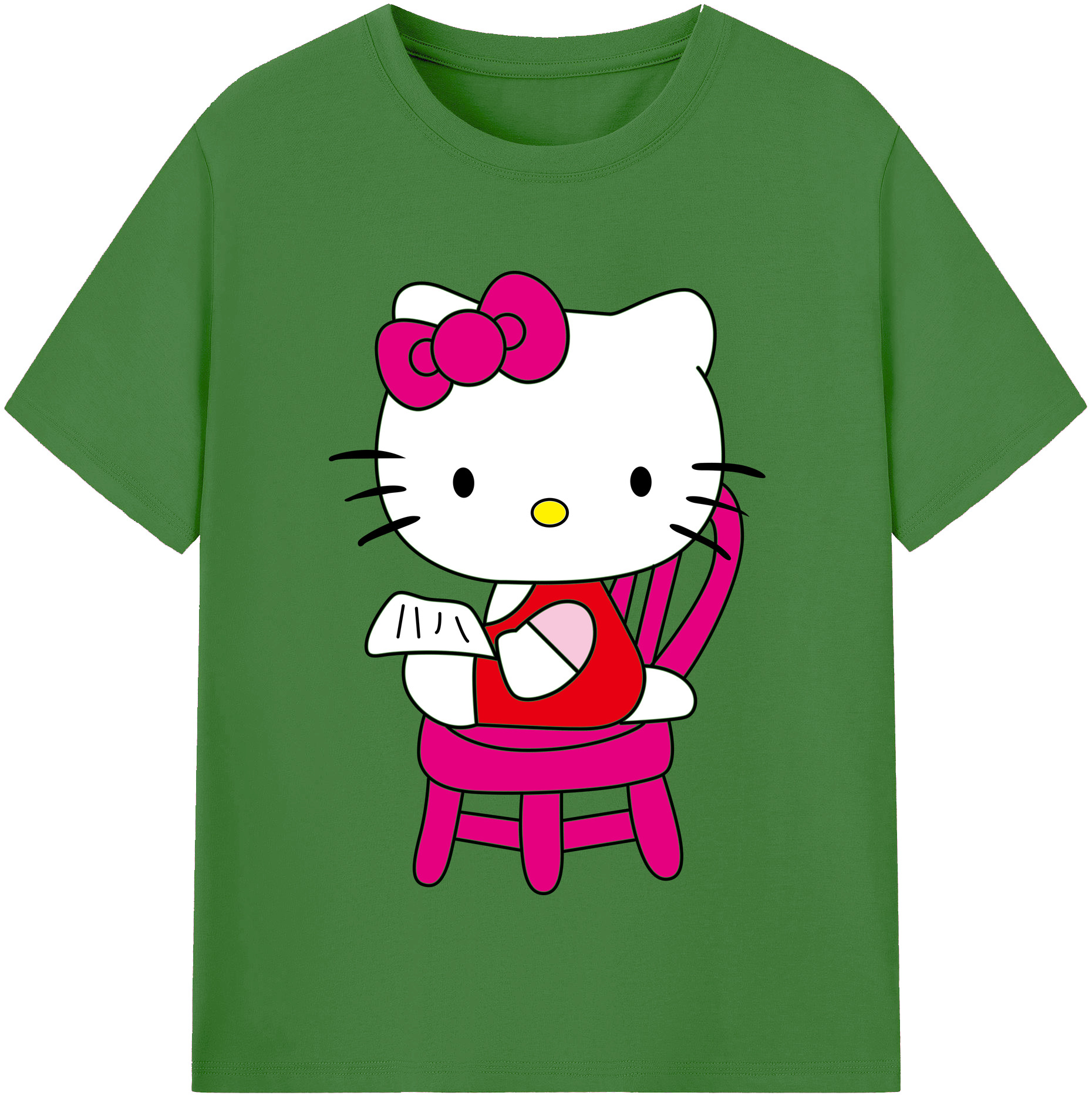 （画像用） Hello Kitty ハローキティ レディースカジュアルプリントTシャツ（綿100％）
